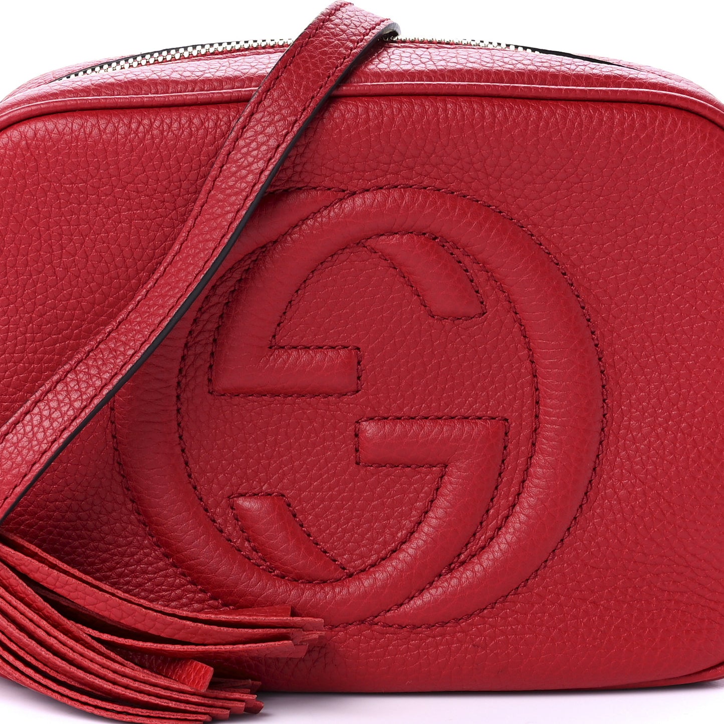 Pebbled Calfskin Small Soho Disco Bag Tabasco Red