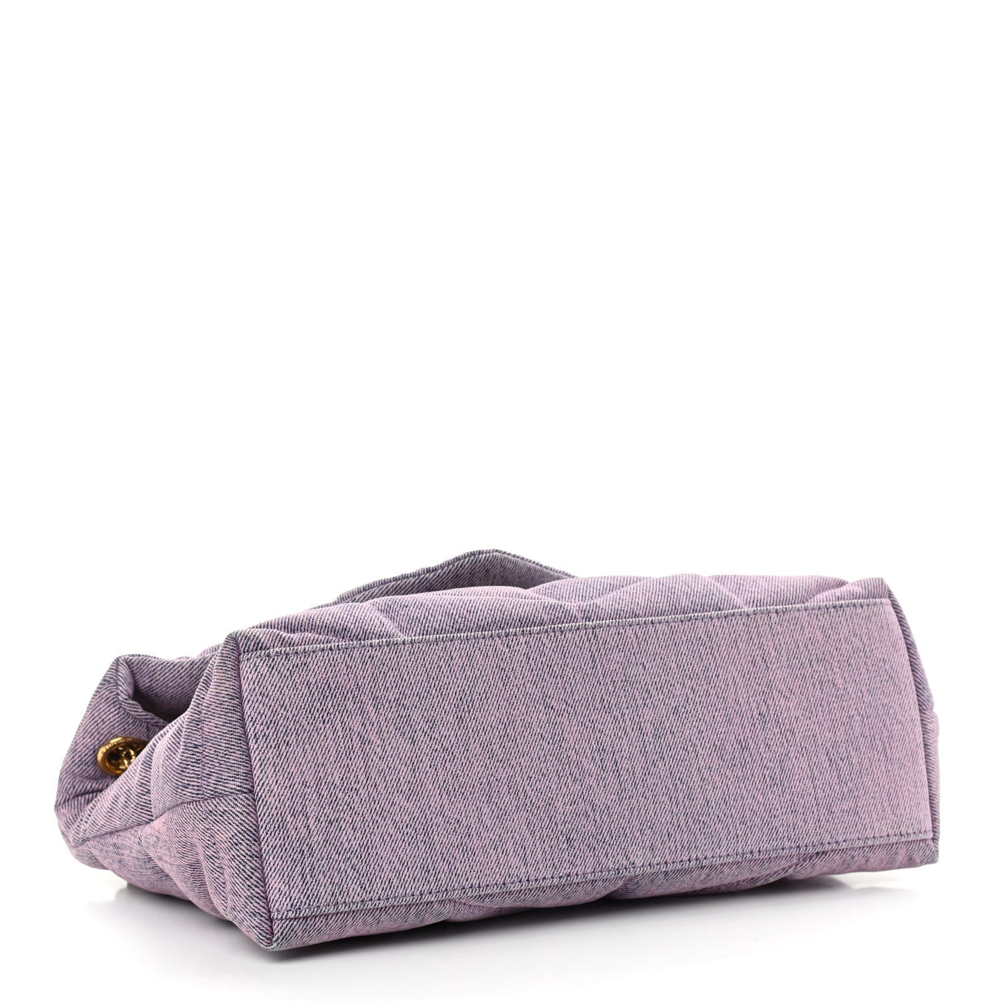 Denim Quilted Small Loulou Puffer Monogram Chain Satchel Bleached Lilac