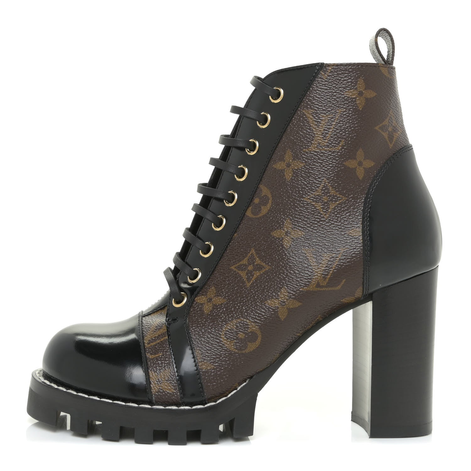 Louis Vuitton Patent Calfskin Monogram Star Trail Ankle Boots 39 Black 1 of 12