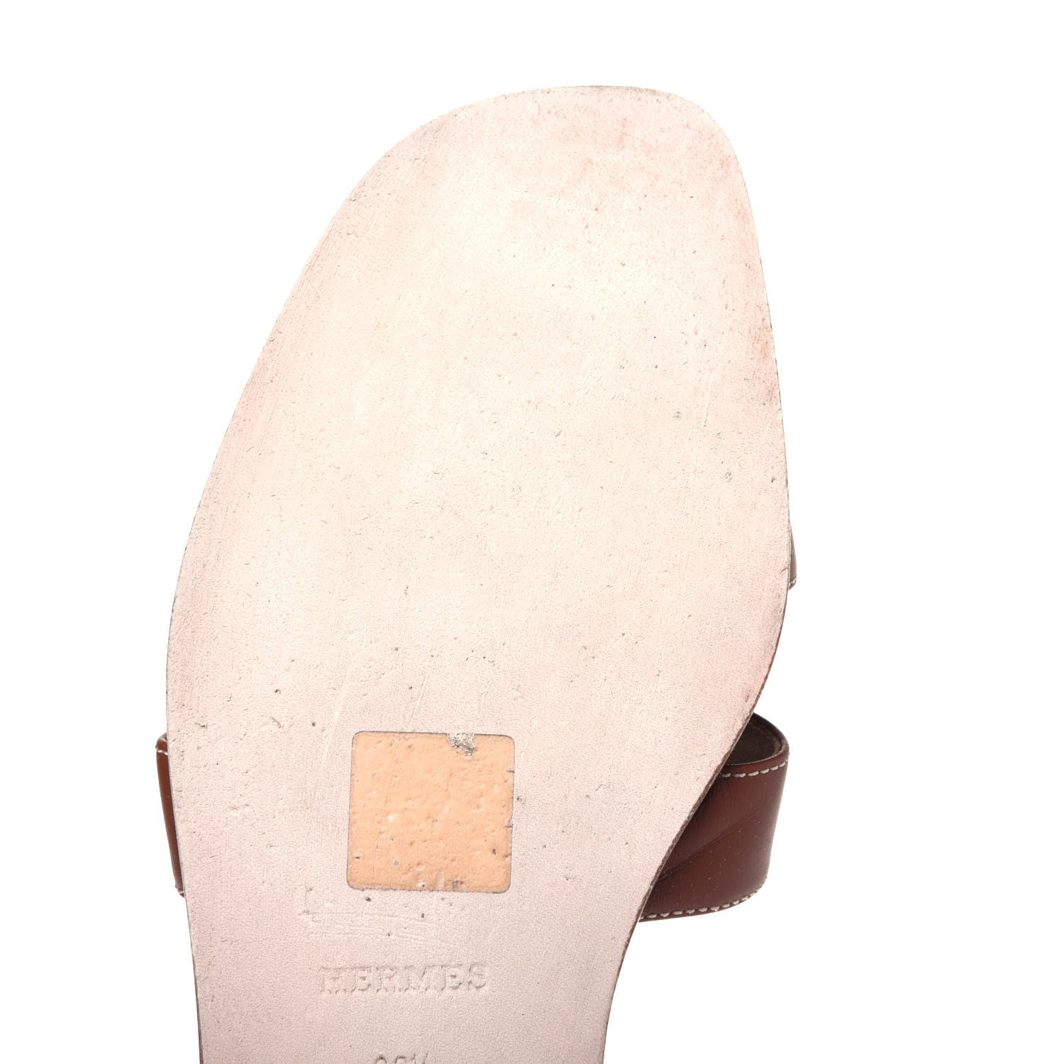 Hermes Box Calfskin Oran Sandals 38.5 Gold 11 of 16