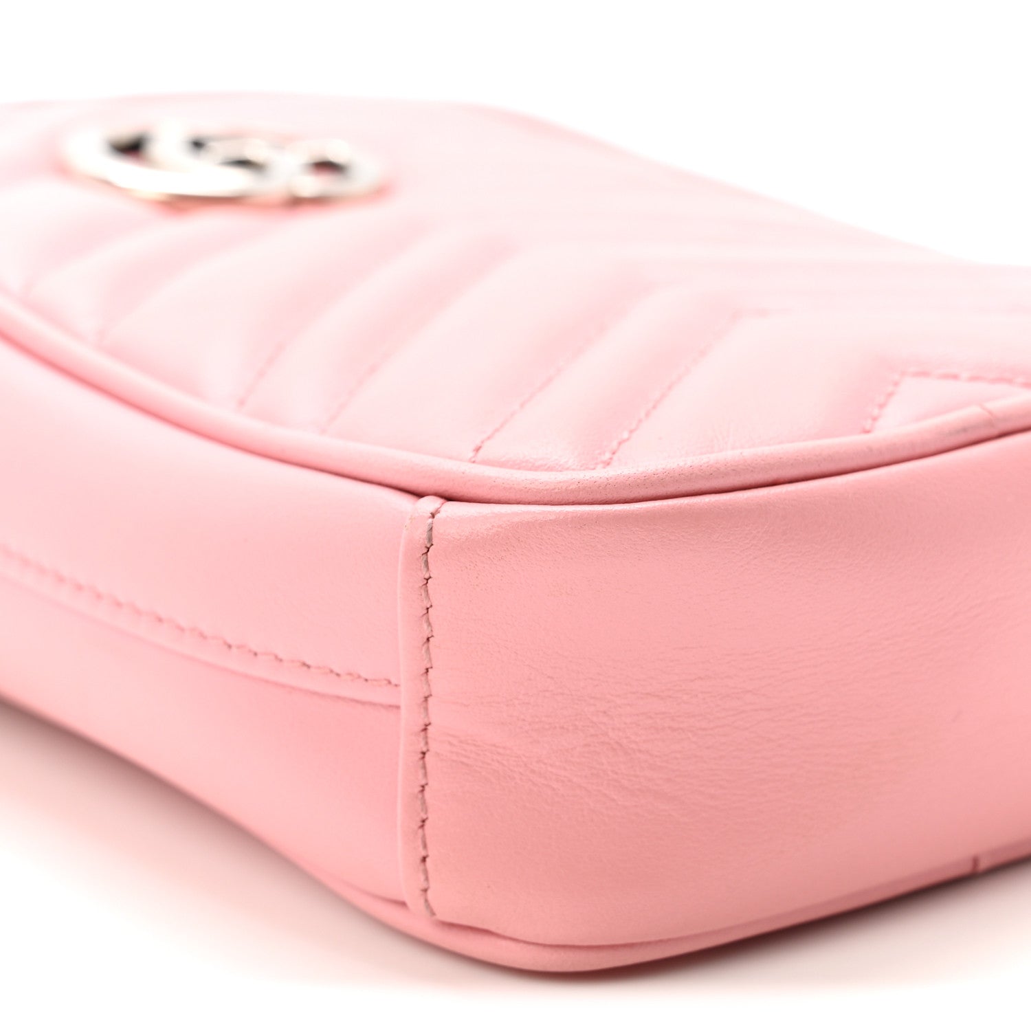 Gucci Calfskin Matelasse Mini GG Marmont Crossbody Bag Wild Rose 9 of 10