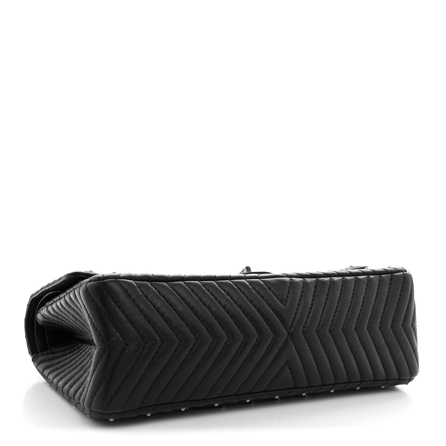 Chanel Sheepskin Chevron Quilted Studded 2.55 Reissue 226 Flap Black 3 of 11