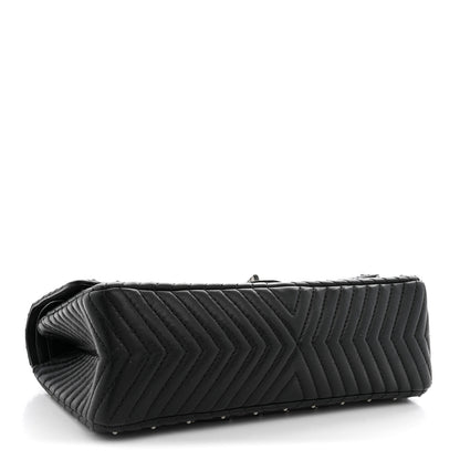 Chanel Sheepskin Chevron Quilted Studded 2.55 Reissue 226 Flap Black 3 of 11