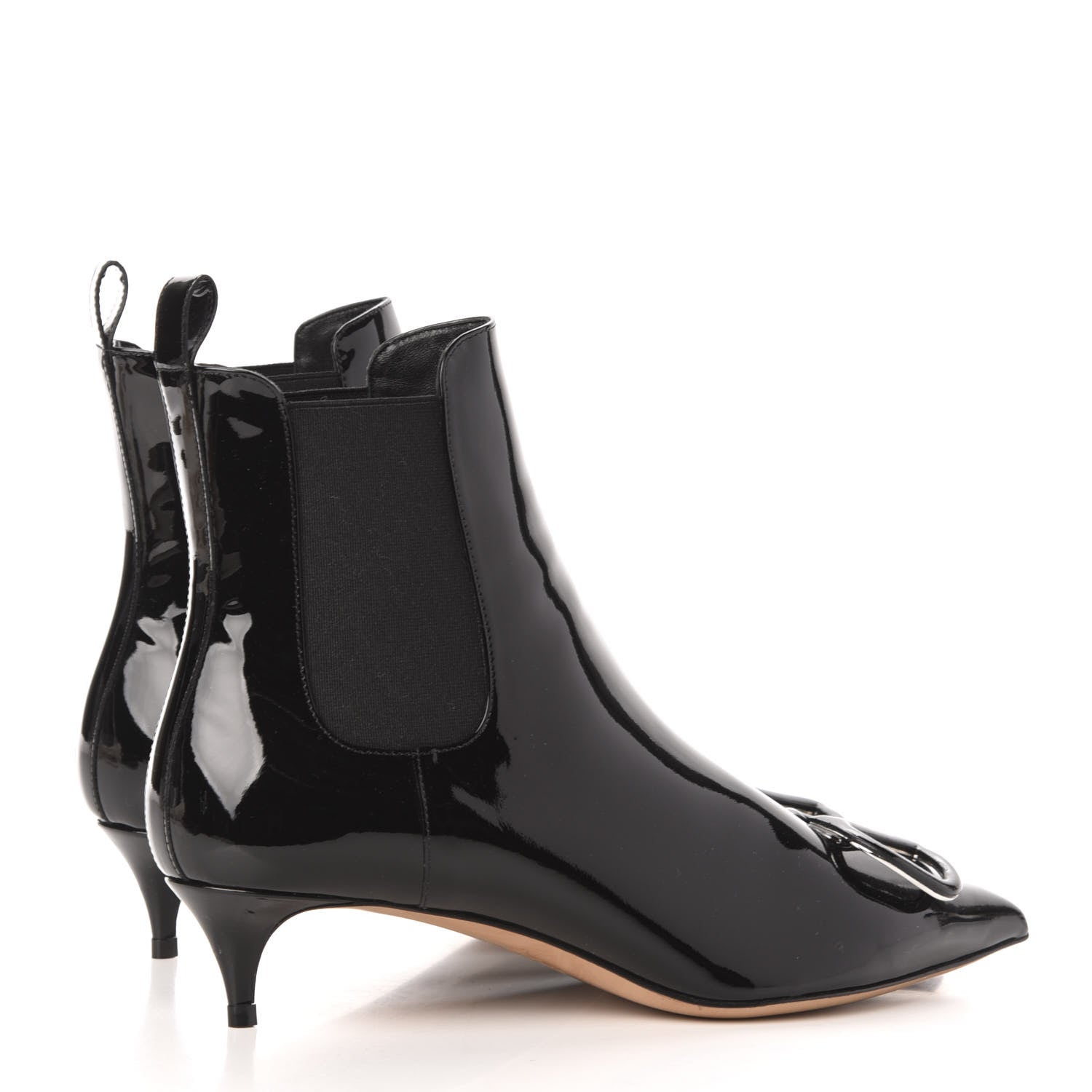 Valentino Garavani Patent VLogo Ankle Boots 37.5 Black 4 of 8