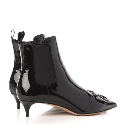 Valentino Garavani Patent VLogo Ankle Boots 37.5 Black 4 of 8
