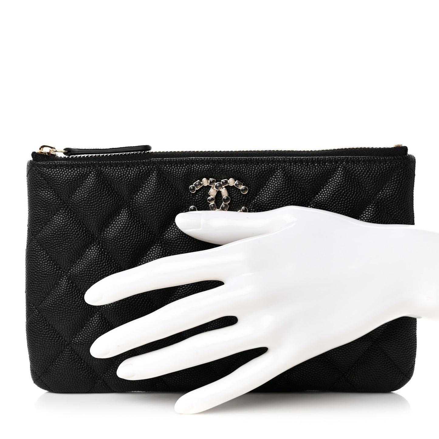 Caviar Quilted Coco Candy Small Cosmetic Case Black