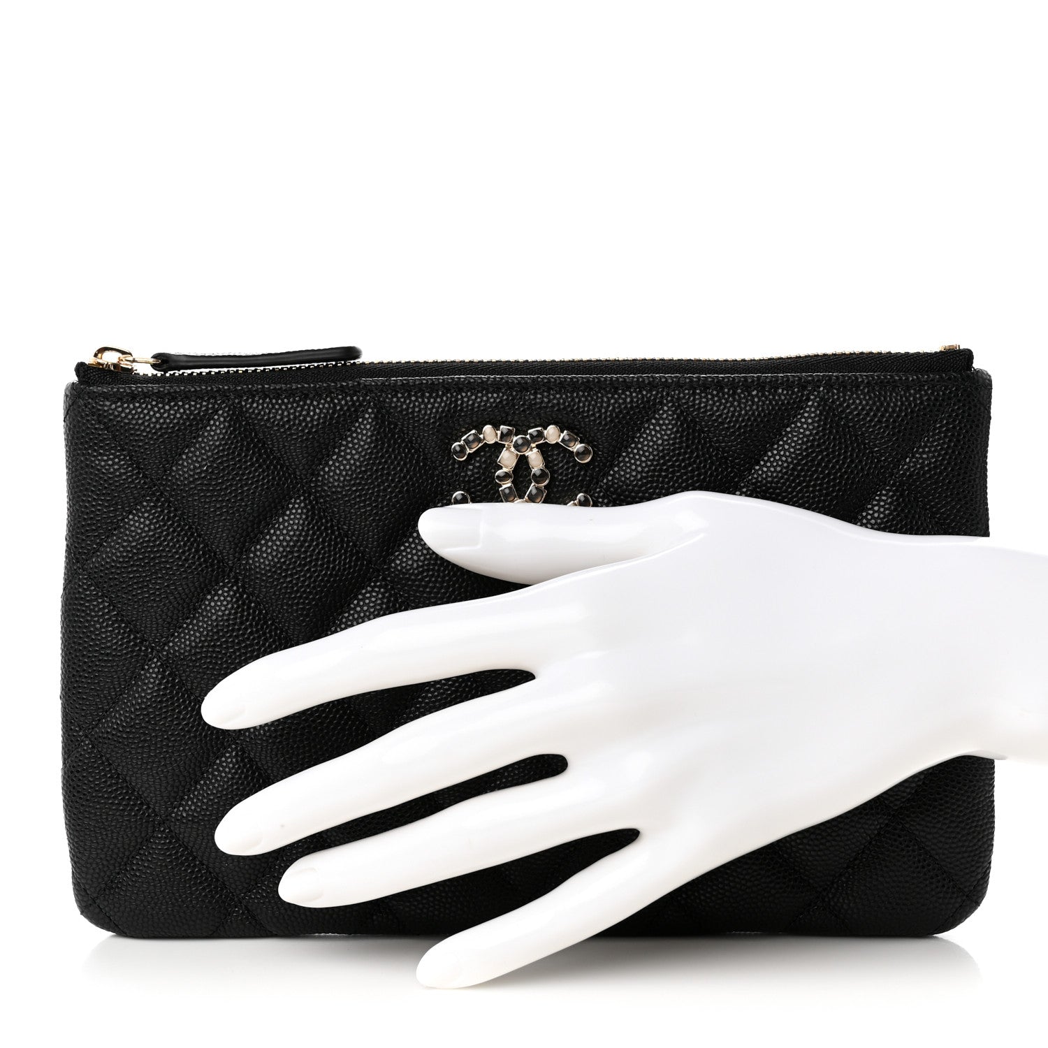 Chanel Caviar Quilted Coco Candy Small Cosmetic Case Black 2 of 8