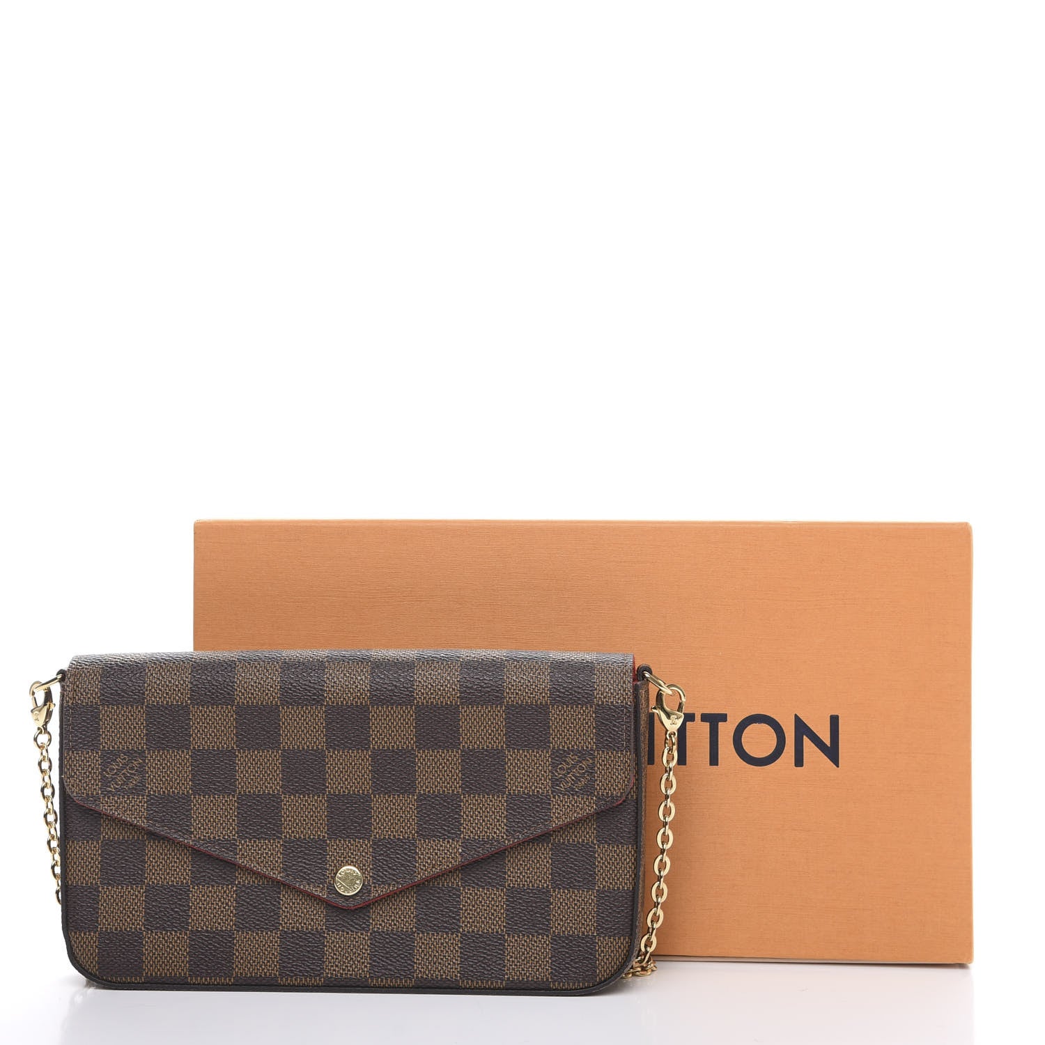 Louis Vuitton Damier Ebene Pochette Felicie Chain Wallet 12 of 12