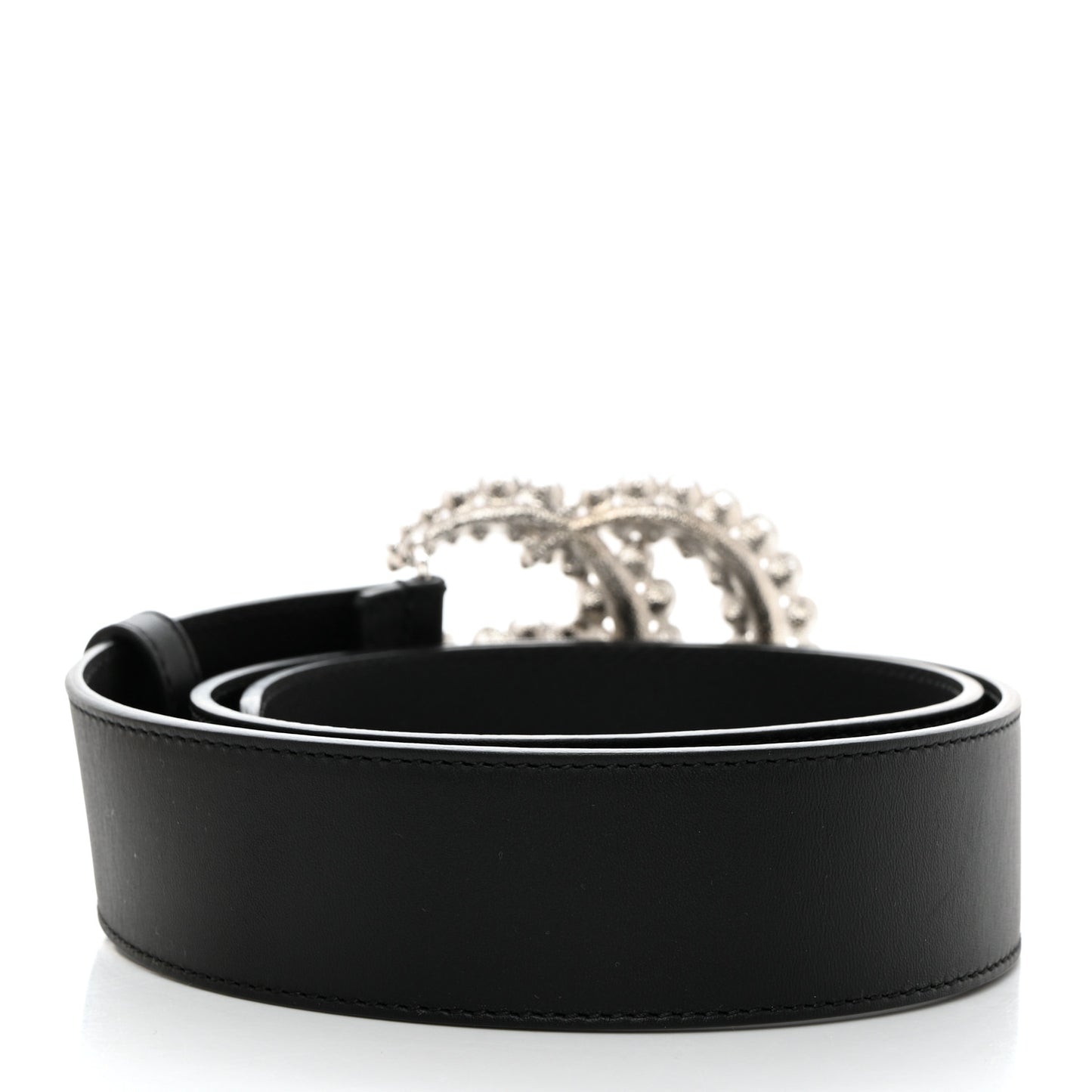 Calfskin Crystal Double G 40mm Belt 85 34 Black