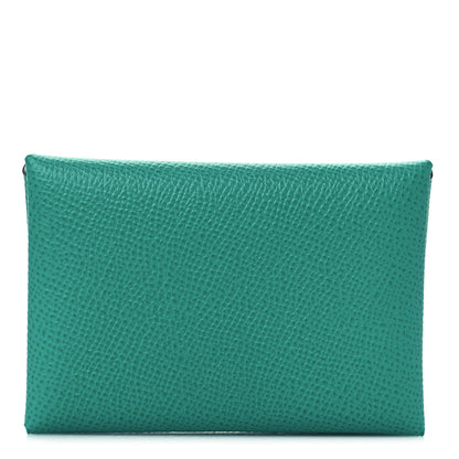 Hermes Epsom Verso Calvi Duo Card Case Vert Jade Bleu Brume 1 of 10