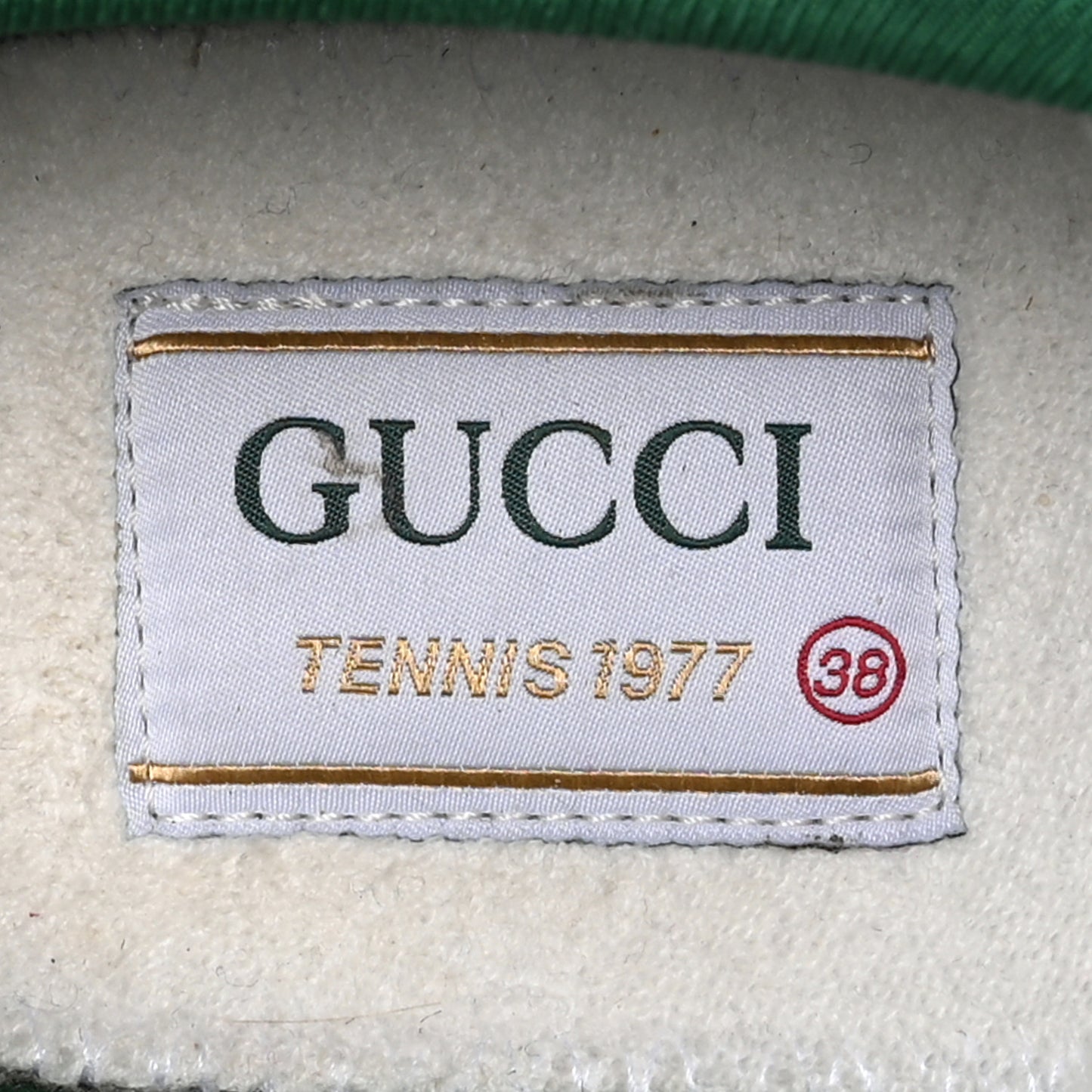 Cotton GG Monogram Web Womens 1977 Tennis Sneakers 38 Philod Ivory Mystic White