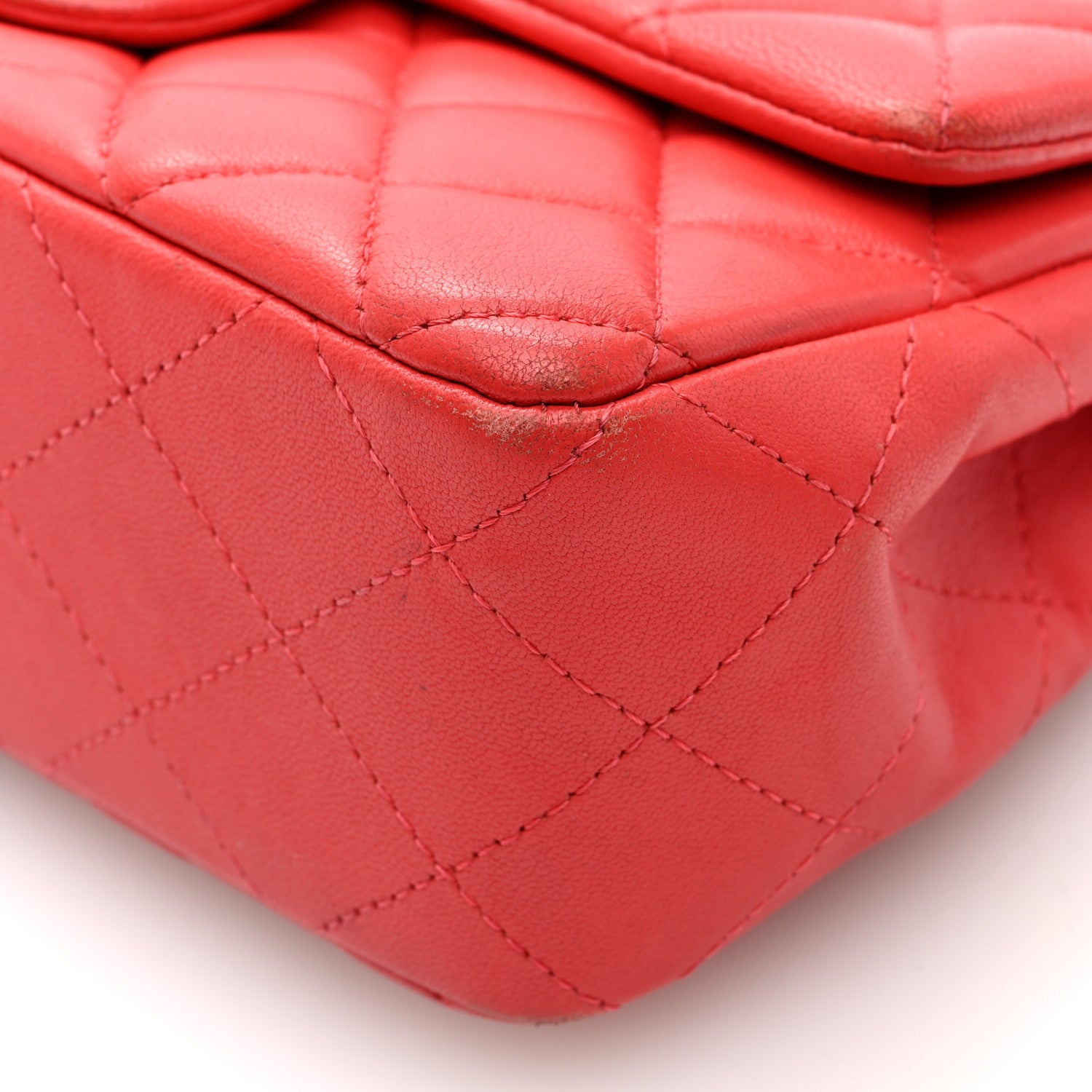 Chanel Lambskin Quilted Mini Rectangular Flap Red 10 of 11