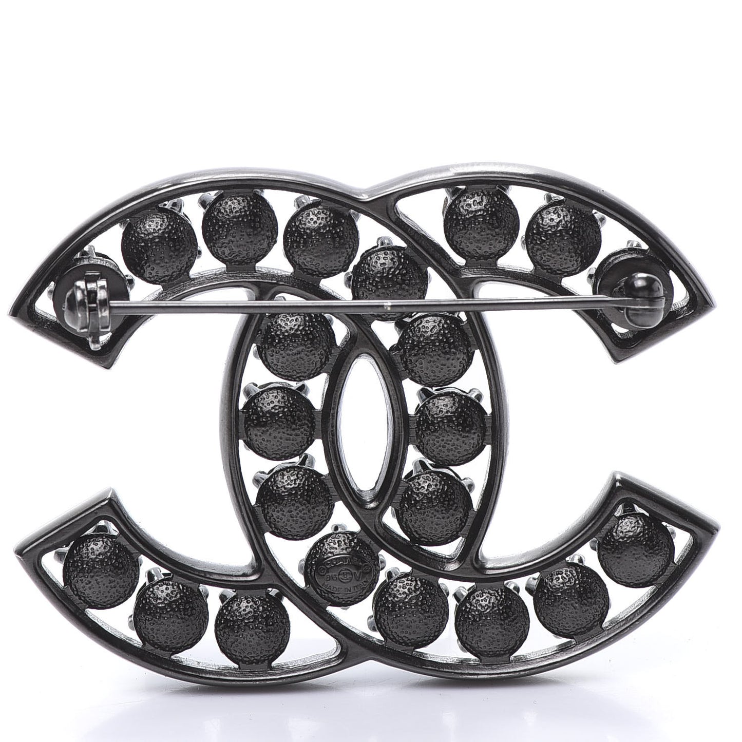 Ruthenium Crystal CC Brooch Black