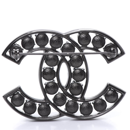 Chanel Ruthenium Crystal CC Brooch Black 3 of 4