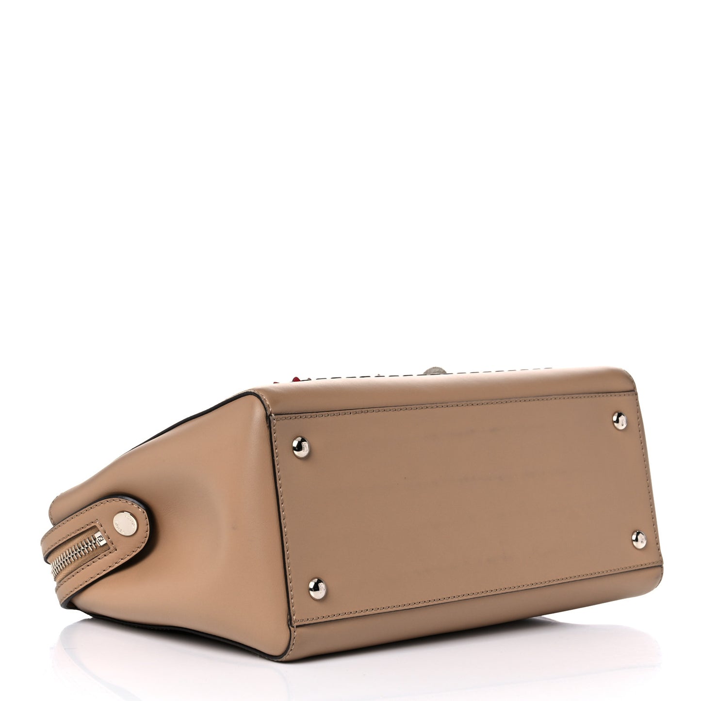 Calfskin Flowerland Studded Dotcom Satchel Cuoio Multicolor