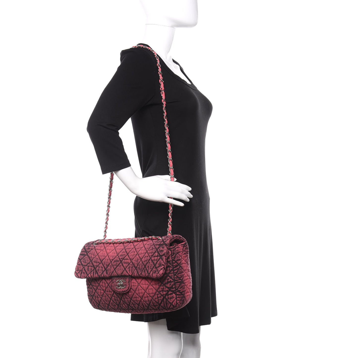 Denim Quilted Denimpression Flap Red Black