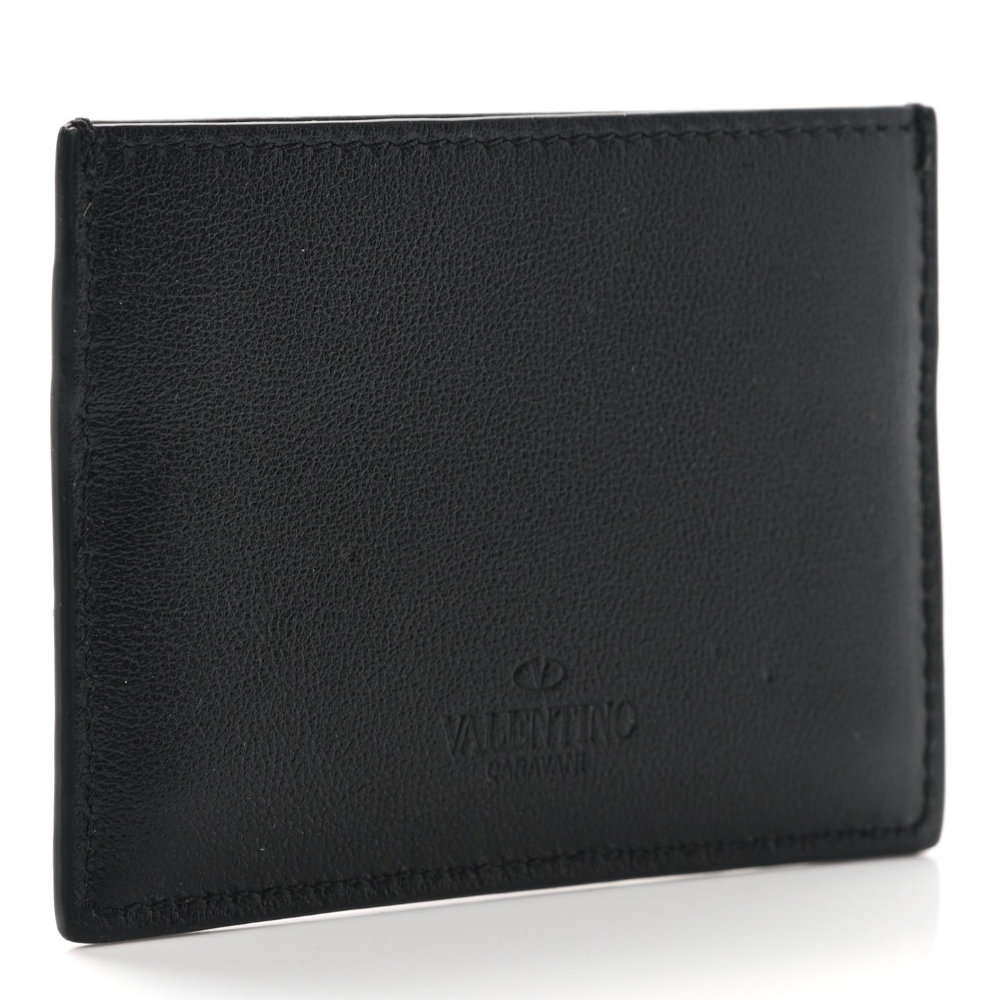 Vitello Rockstud Card Holder Black
