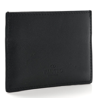 Valentino Garavani Vitello Rockstud Card Holder Black 3 of 6