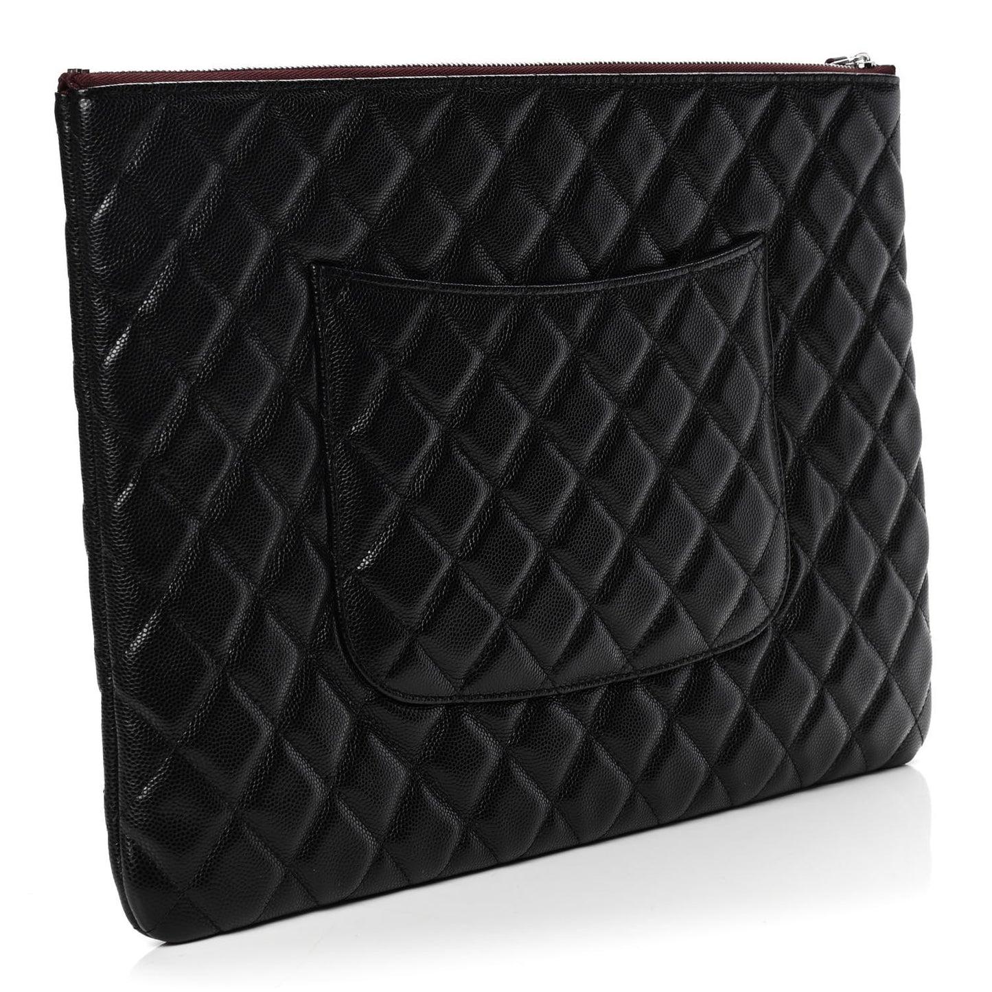 Caviar Quilted Large Cosmetic Case Black