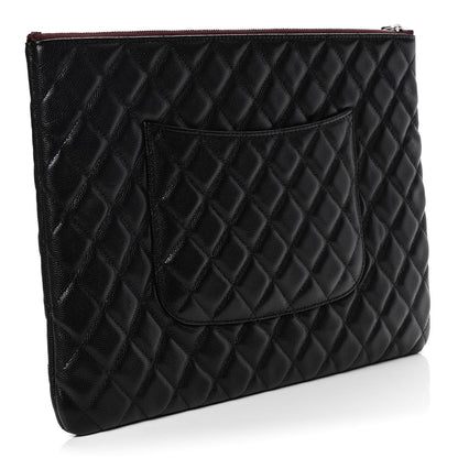 Chanel Caviar Quilted Large Cosmetic Case Black 2 of 4