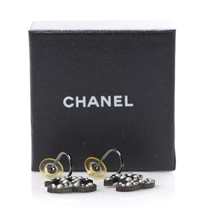 Chanel Pearl CC Earrings Ruthenium 5 of 5