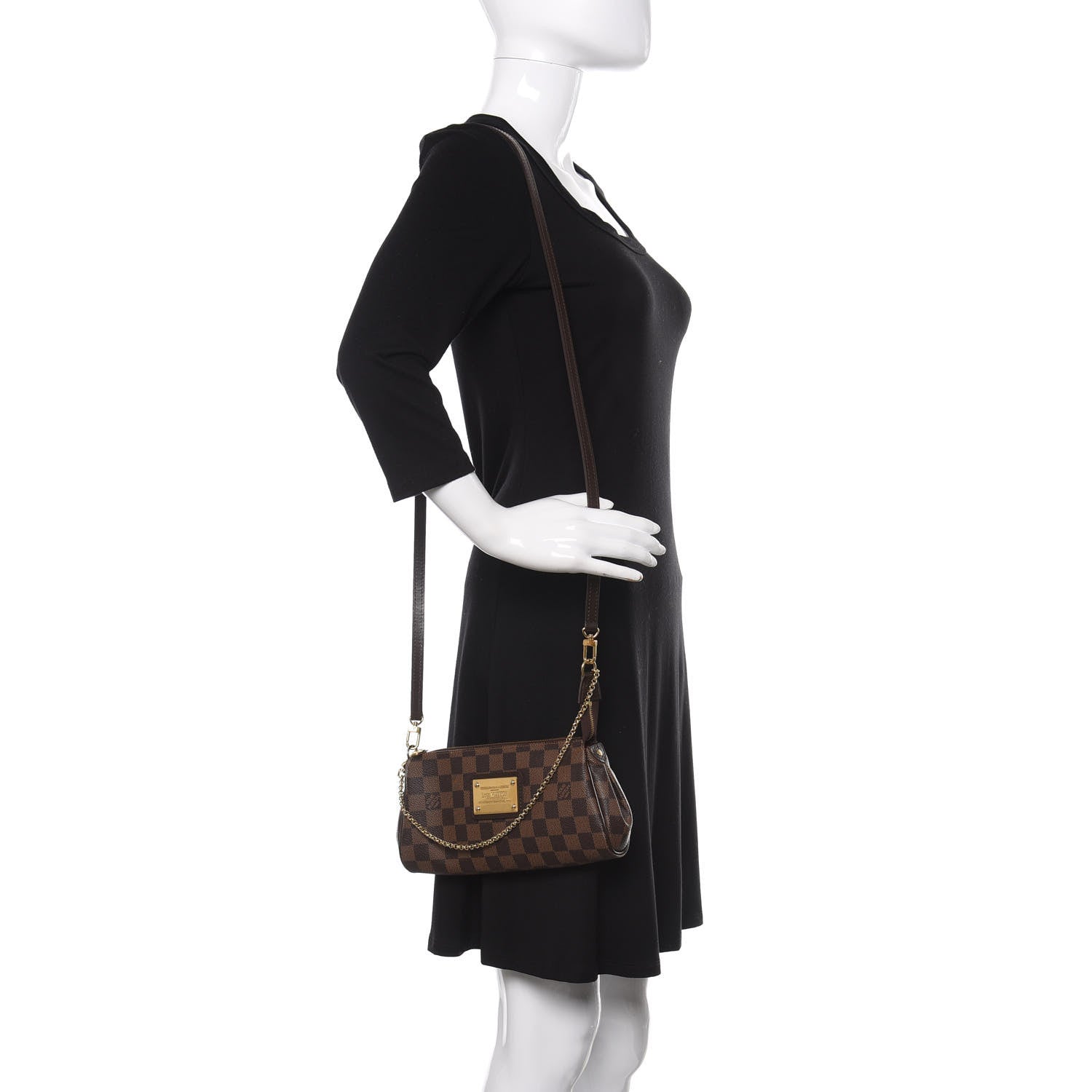 Louis Vuitton Damier Ebene Eva Clutch 2 of 10