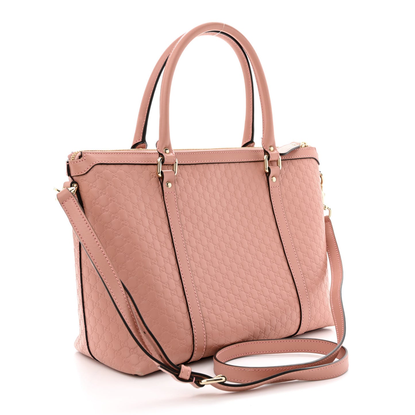 Soft Microguccissima Small Zippered Satchel Soft Pink