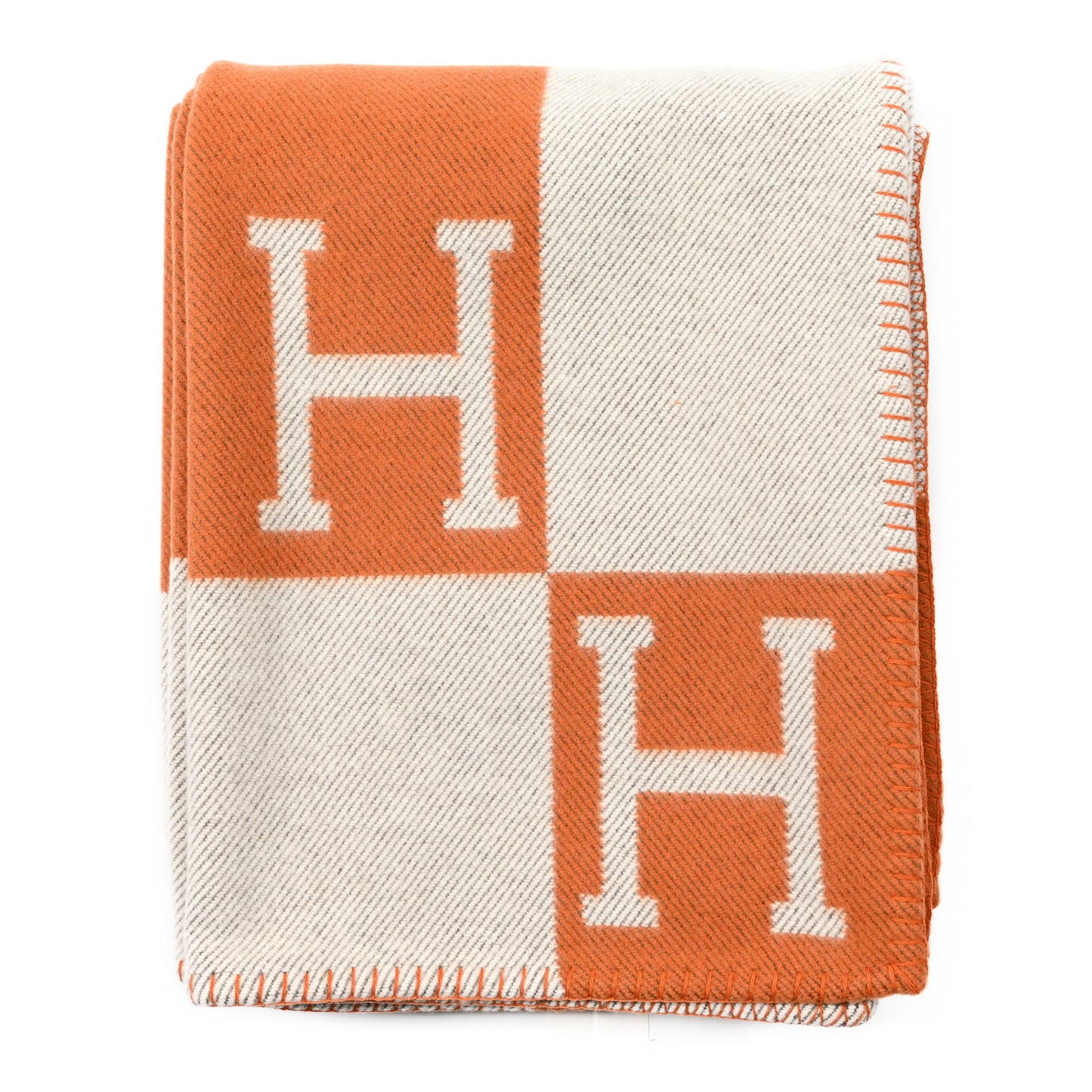 Wool Cashmere Signature Classic Avalon Blanket Ecru Potiron