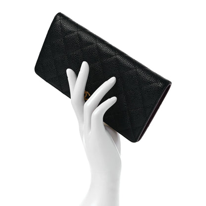 Chanel Caviar Quilted Yen Wallet Black 2 of 7