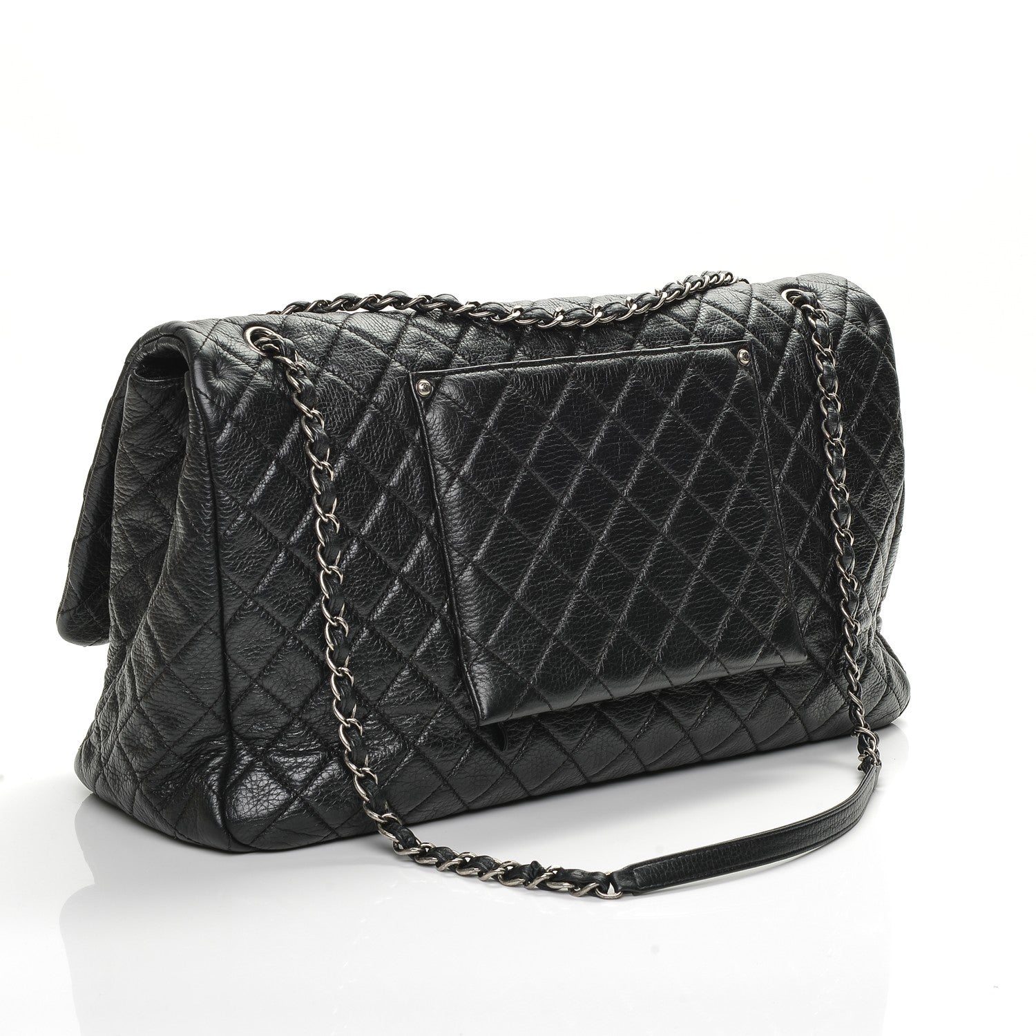 Chanel Calfskin Quilted XXL Travel Flap Bag Black 3 of 7