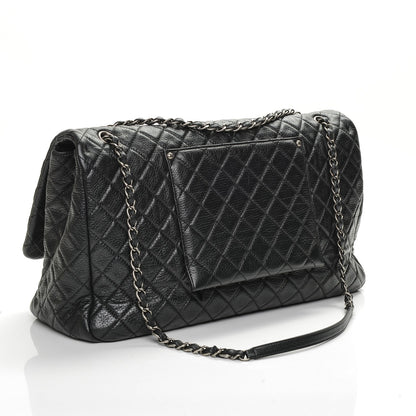 Chanel Calfskin Quilted XXL Travel Flap Bag Black 3 of 7