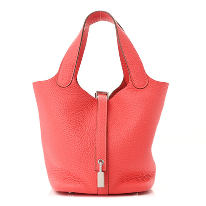 Hermes Taurillon Clemence Picotin Lock 18 PM Bougainvillea 1 of 10