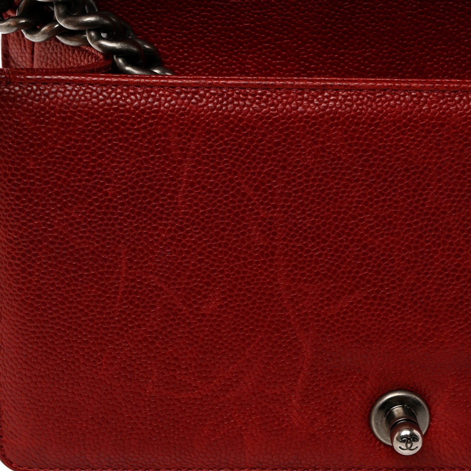 Chanel Caviar Quilted Medium Boy Flap Dark Red 14 of 15