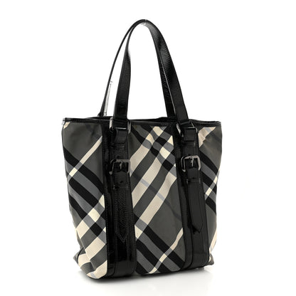 Burberry Nylon Beat Check Small Victoria Tote Black 2 of 11