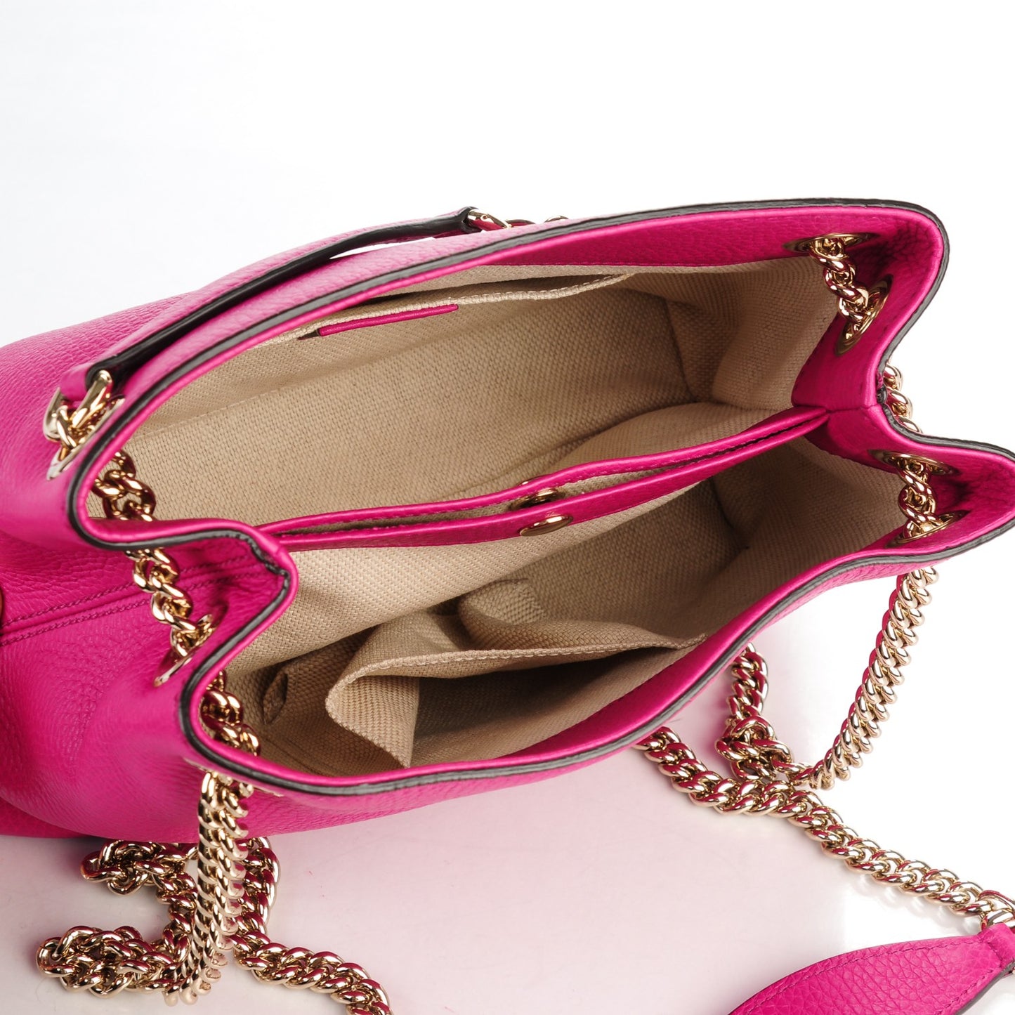 Cellarius Calfskin Small Soho Chain Shoulder Bag Bright Bouganville