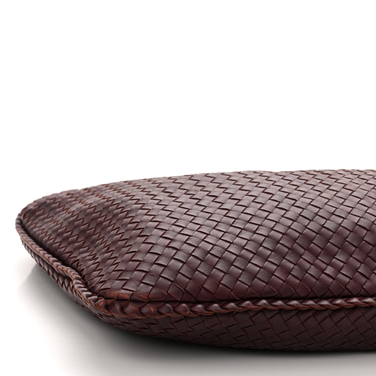 Nappa Intrecciato Large Veneta Hobo Dark Red