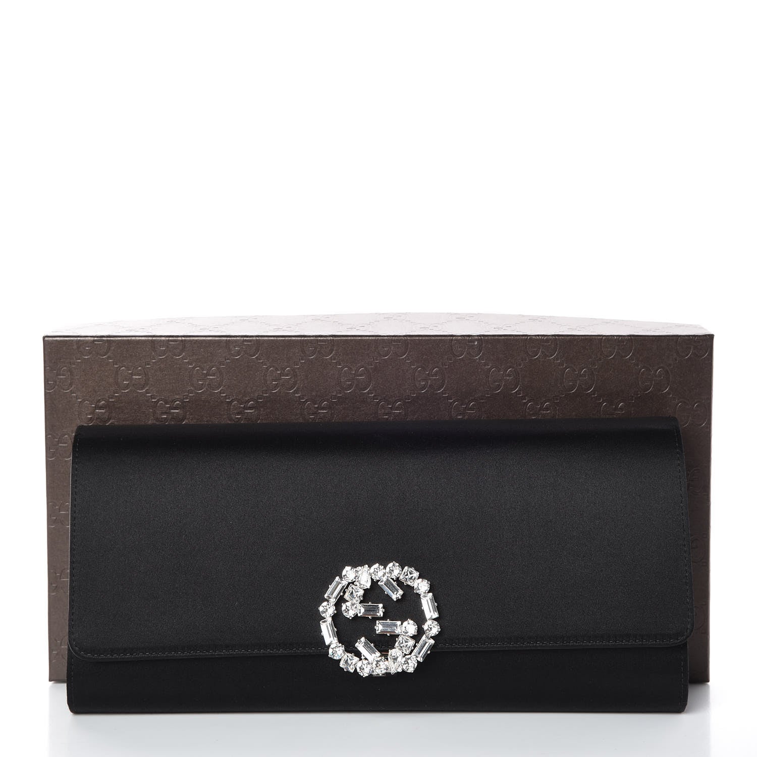 Gucci Satin Crystal GG Sparkling Clutch Black 8 of 8