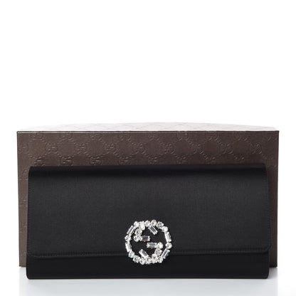 Gucci Satin Crystal GG Sparkling Clutch Black 8 of 8