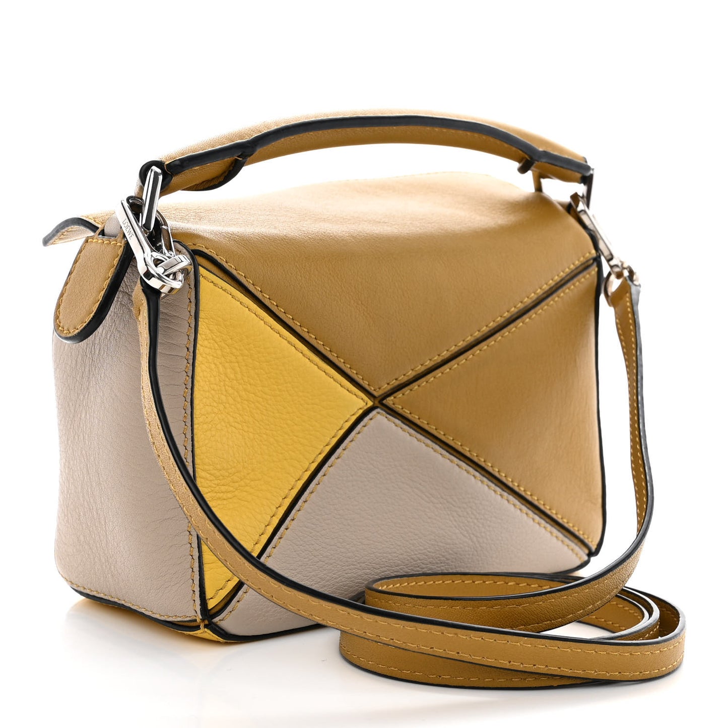 Calfskin Mini Puzzle Bag Yellow Ochre