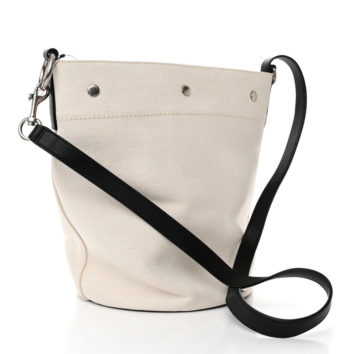 Linen Calfskin Rive Gauche Bucket Bag Greggio Natural