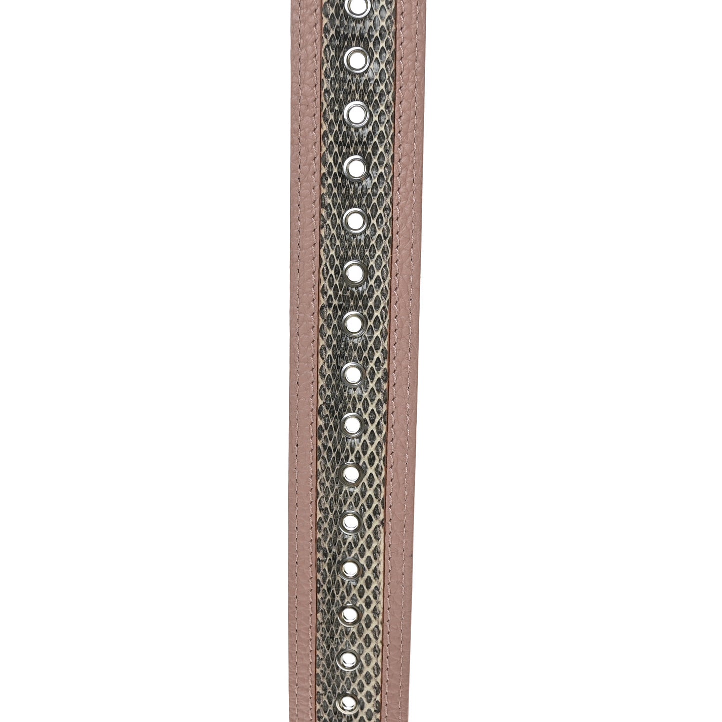 Watersnake Calfskin Bandouliere Shoulder Strap Pink Natural