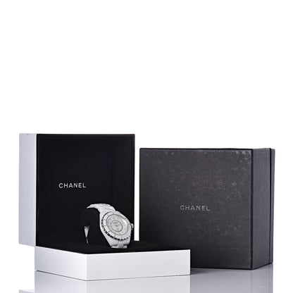 Chanel Stainless Steel Ceramic Diamond Mother of Pearl 38mm J12 Quartz Watch White 7 of 7