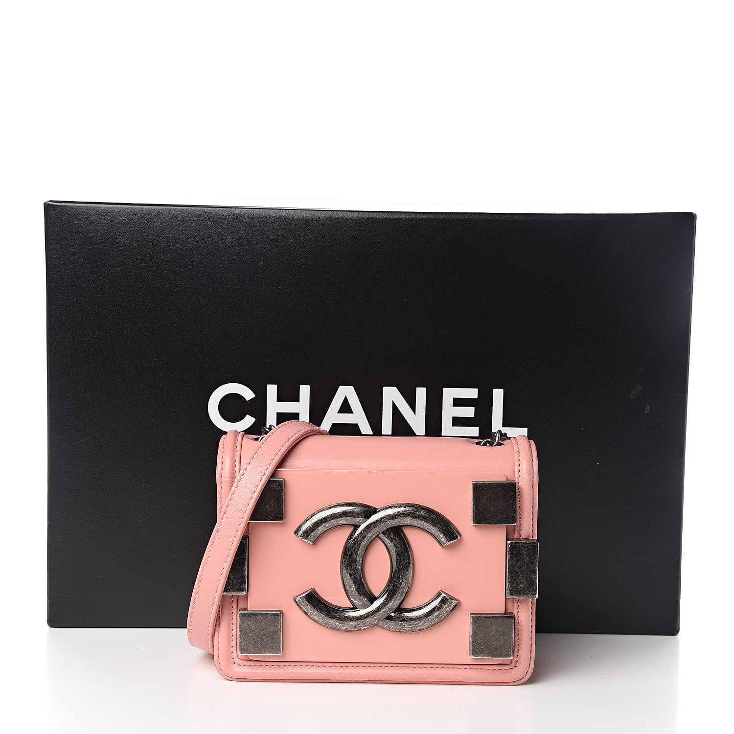 Chanel Lambskin Plexiglass Boy Brick Flap Pink 14 of 14