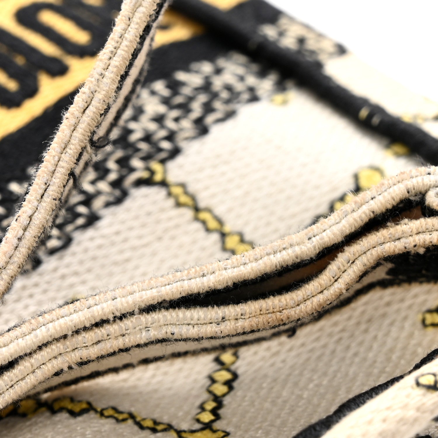 Christian Dior Canvas Embroidered Pixel Zodiac Mini Book Tote Phone Bag Latte Multicolor 13 of 13