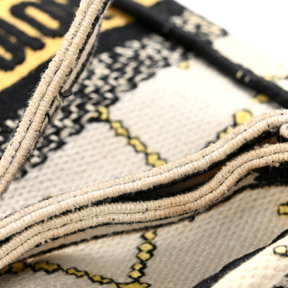 Christian Dior Canvas Embroidered Pixel Zodiac Mini Book Tote Phone Bag Latte Multicolor 13 of 13