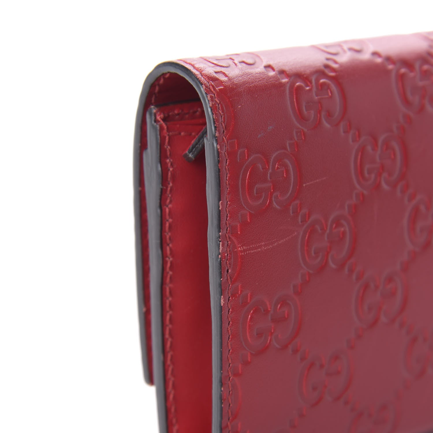 Gucci Guccissima Bow Continental Wallet Hibiscus Red 11 of 11