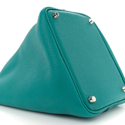 Hermes Taurillon Clemence Picotin Lock 18 PM Bleu Paon 9 of 10