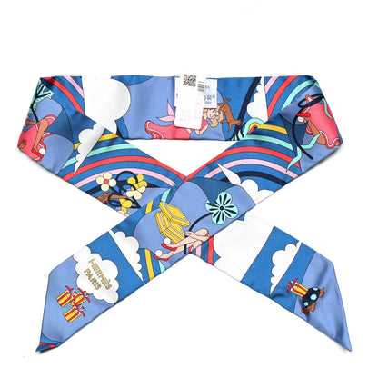 Hermes Silk Carres Volants Twilly Bleu Jaune Vif Multicolor 1 of 4