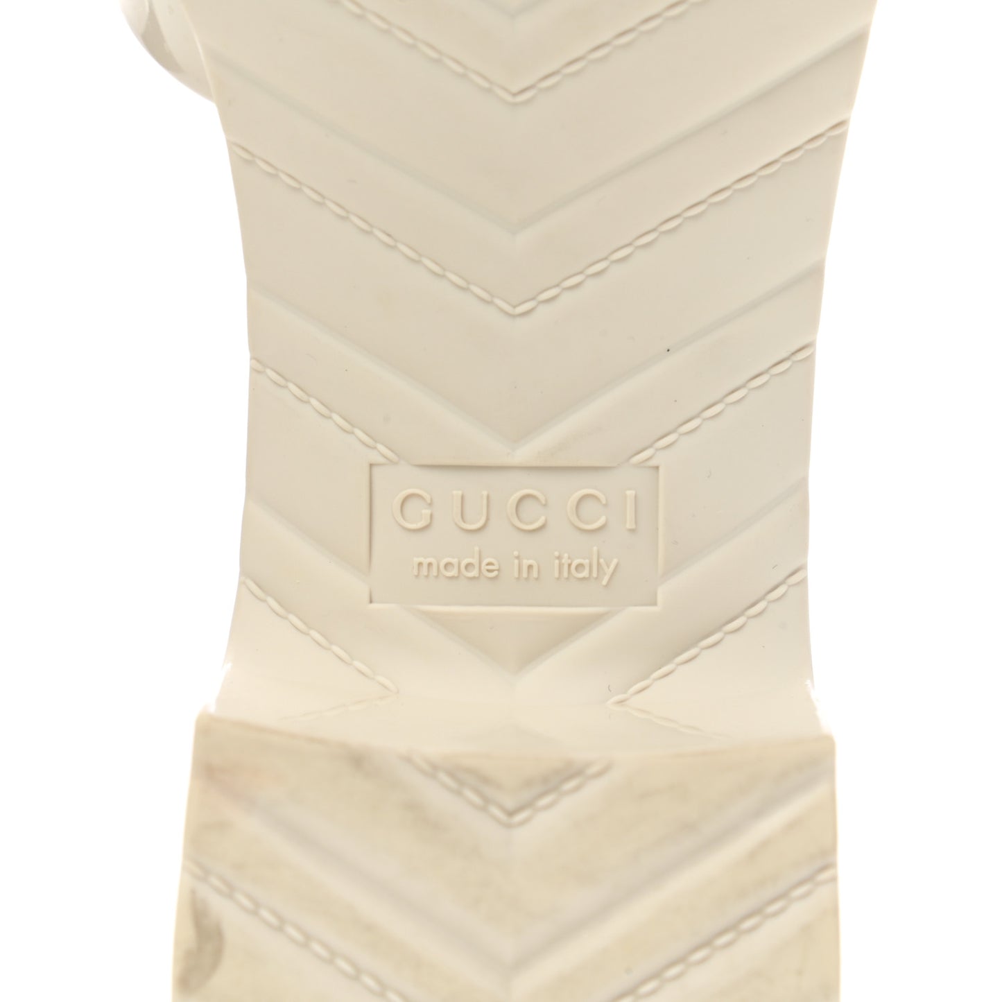 Rubber Gucci Logo Womens Platform 20/60mm Slide Sandals 37 Mystic White