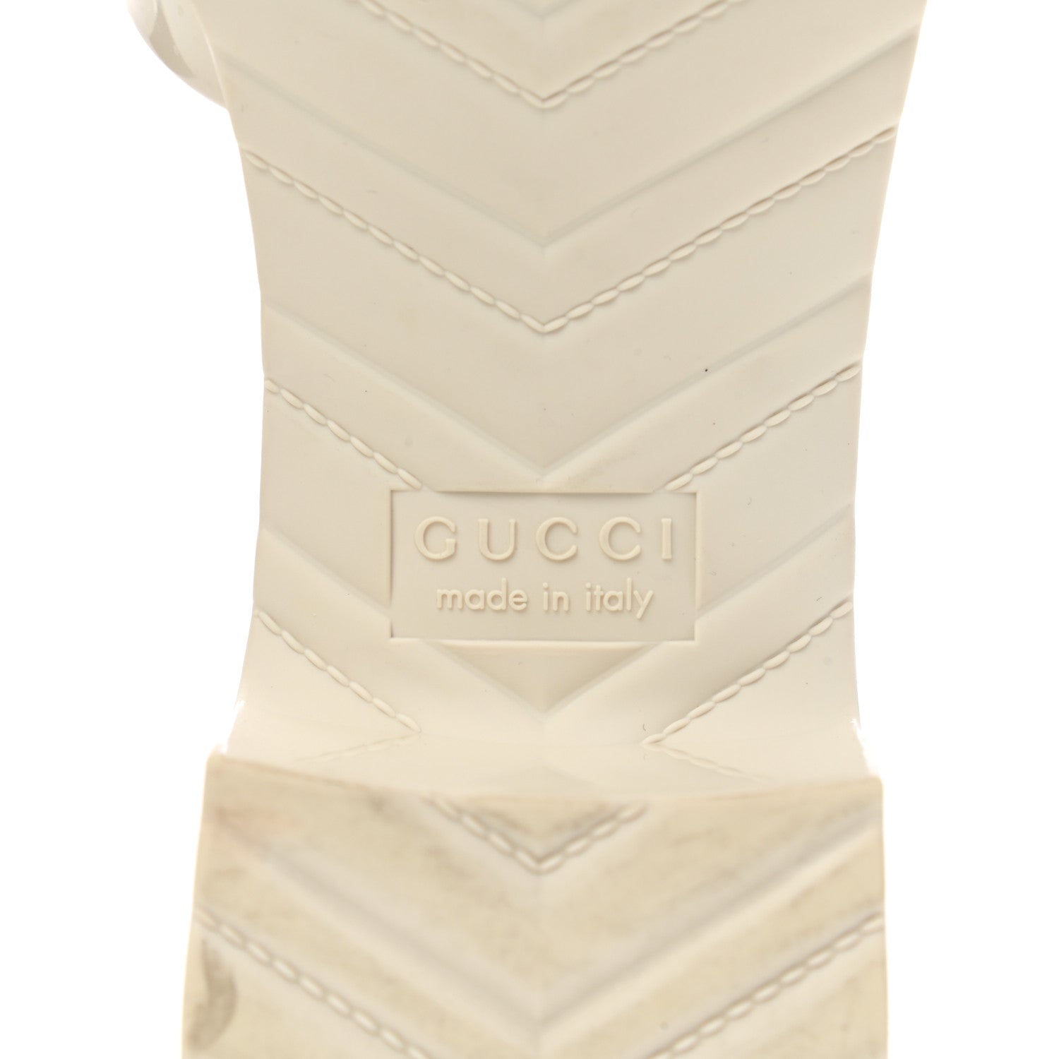 Gucci Rubber Gucci Logo Womens Platform 20/60mm Slide Sandals 37 Mystic White 7 of 9